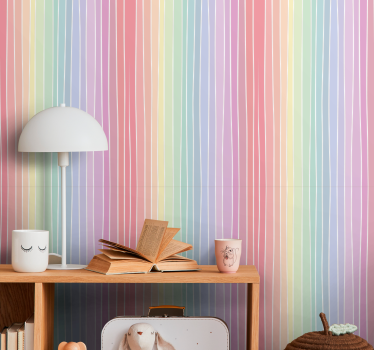 Watercolor vertical rainbow stripes kids wallpaper - TenStickers
