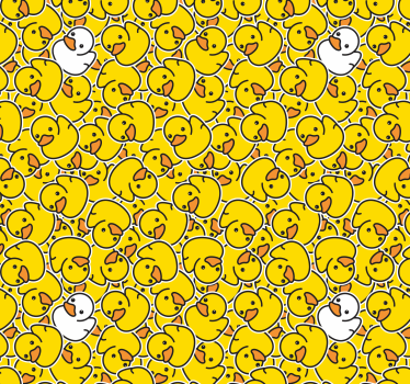 Different cute white duck Contemporary wallpaper - TenStickers