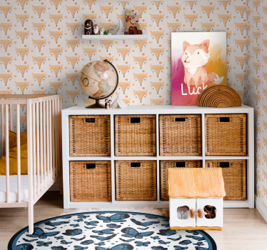 Illustrated painted Fox Children's wallpaper - TenStickers
