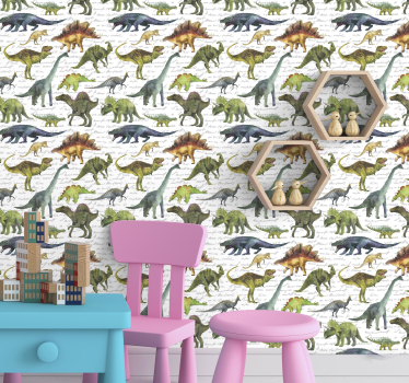 realistic dinosaurs Kids Wallpaper - TenStickers