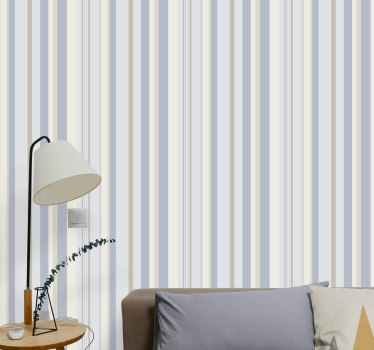 80's blue and beige stripes retro wallpaper - TenStickers