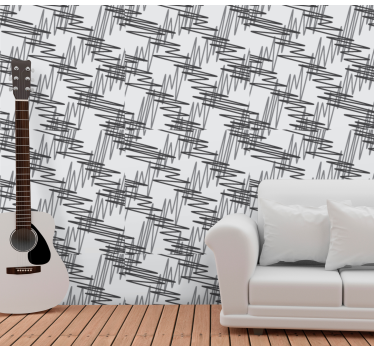 Abstract Linear Motif living room wallpaper - TenStickers