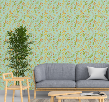 Amber leaves leaves wallpaper - TenStickers