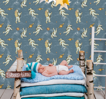 Astronaut Space  Kids Wallpaper - TenStickers