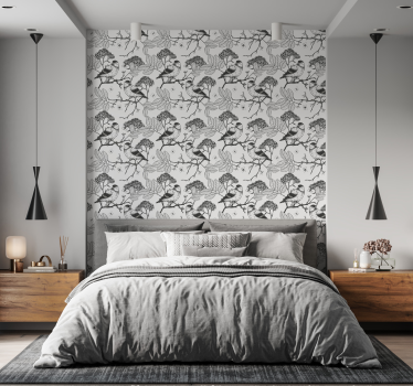 Birds Floral Concept birds wallpaper - TenStickers