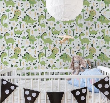 Baby dinosaurs Cool animal wallpaper - TenStickers