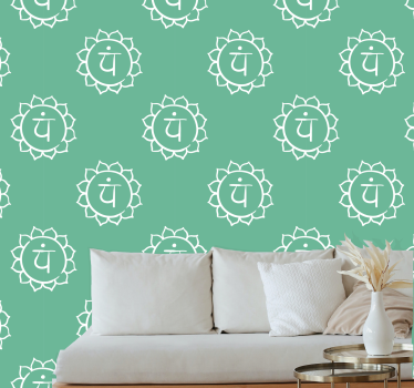 Beautiful Heart Chakra Symbol Cool abstract wallpaper - TenStickers
