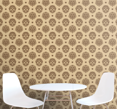 Beige Vintage Damask style Classic Wallpaper patterns - TenStickers
