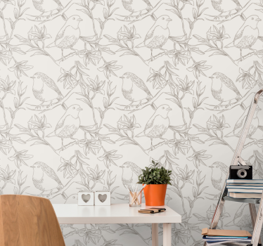 Bird Sketch Design birds wallpaper - TenStickers