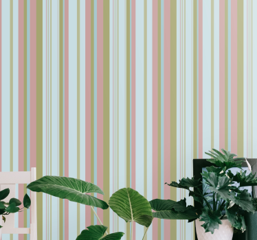 Blue and green 80's stripes Retro Wallpaper - TenStickers