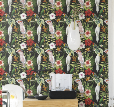 Bright Colour Parrots Cool animal wallpaper - TenStickers