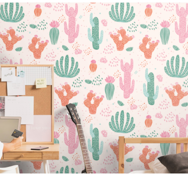 Kids wallpaper cactus patterns - TenStickers