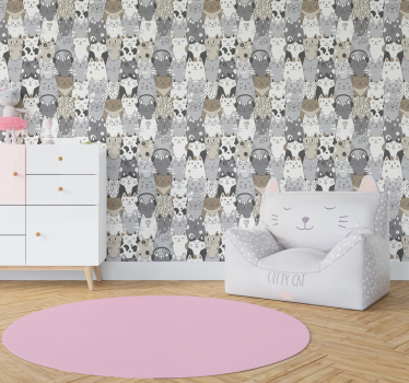 Cartoon cats wallpaper for kids - TenStickers