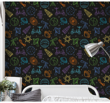 Celestial exploration kids wallpaper - TenStickers
