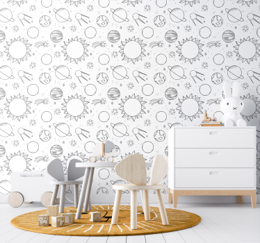 Children version space Starry Wallpaper - TenStickers