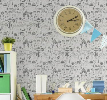 Circus Themed Print kids wallpaper - TenStickers