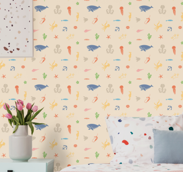 Color-fish light background Kids Wallpaper - TenStickers