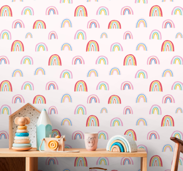 Colorful rainbow patterns kids wallpaper - TenStickers