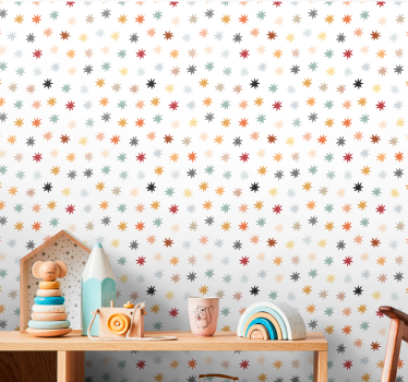 Colorful Stars Pattern kids wallpaper - TenStickers
