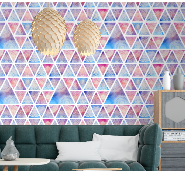 Colorful triangles Geometric wallpaper - TenStickers