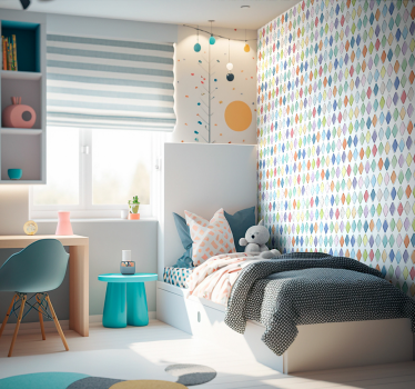 Colourful harlequin diamonds Wallpaper Paintings - TenStickers