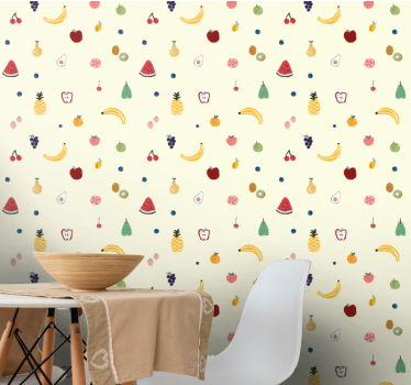 Colourful little fruits pattern Kids Wallpaper - TenStickers