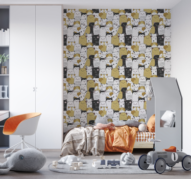 Cute dogs motif children's room wallpaper mural  - TenStickers