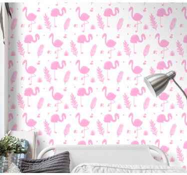 Flamingo Motifs animal wallpaper - TenStickers