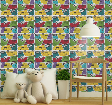 Cartoon characters kids wallpaper - TenStickers
