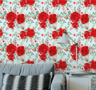 Grandmillenial flowers style Bedroom Wallpaper - TenStickers