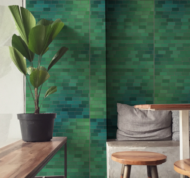 Emerald Mosaic Surface texture pattern wallpaper - TenStickers