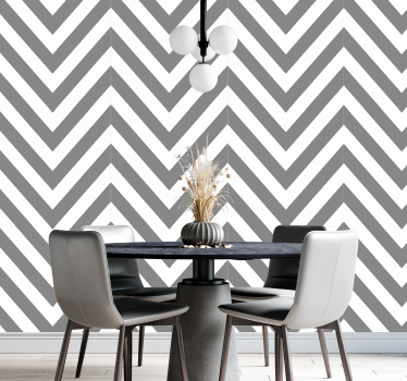 Grey and white chevron modern Wallpaper - TenStickers
