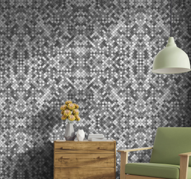 Grey oblong tile effect wallpaper - TenStickers