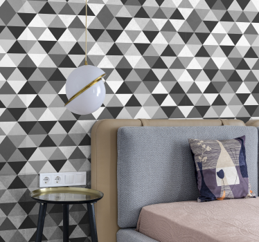 Grey triangles Geometric wallpaper - TenStickers