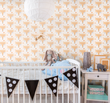 Illustrated painted Fox Children's wallpaper - TenStickers