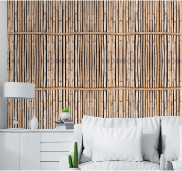Handcrafted imitation bamboo canes Living Room Wallpaper - TenStickers