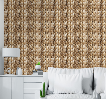 Handcrafted jute square pattern Living Room Wallpaper - TenStickers