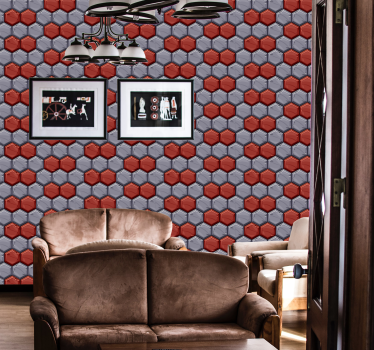 Hexagonal Harmony geometric wallpaper - TenStickers