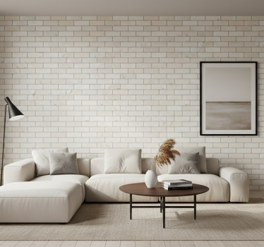 Industrial wallpaper light-colored bricks - TenStickers