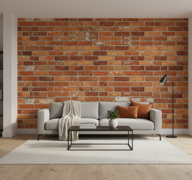 Industrial wallpaper orange brick design - TenStickers