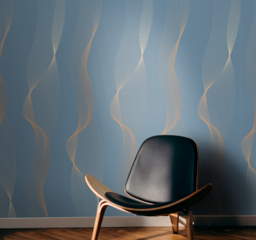 "Japandi" golden pattern Contemporary Wallpaper - TenStickers