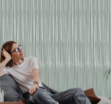 "Japandi" style thin lines Contemporary Wallpaper - TenStickers