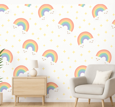 Kids rainbow kids wallpaper - TenStickers