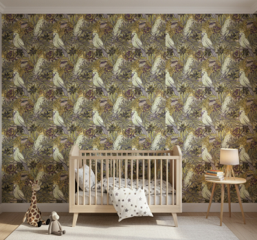 Kids wallpaper amazonic parrots scandinavian style - TenStickers