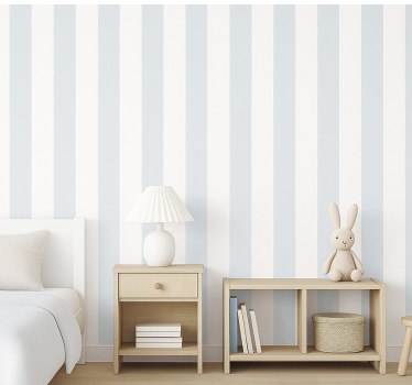 Kids wallpaper baby blue and white stripes - TenStickers