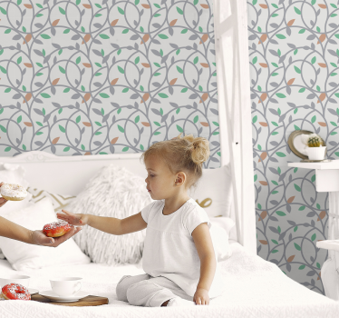 Kids wallpaper beautiful branches Ornamental - TenStickers