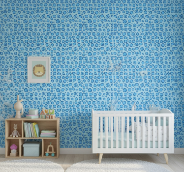 Kids wallpaper blue spotted design - TenStickers