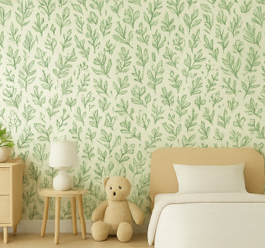 Kids wallpaper botanical green design - TenStickers