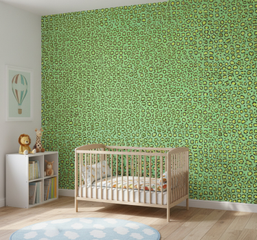 Kids wallpaper colorful leopard on pistachio - TenStickers