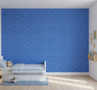 Kids wallpaper dog bone design - TenStickers